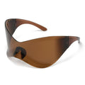 Oversized One Piece Big Frame Goggle Outdoor Mirror Shades Sunglasses - Vestir en Moda