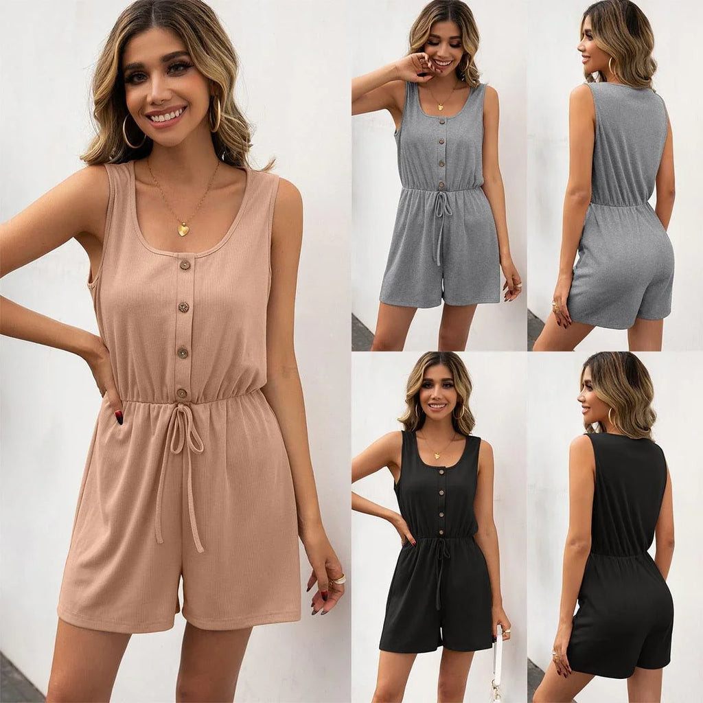 Pamela Casual Pullover Vest Romper Casual Sleeveless Women - Vestir en Moda