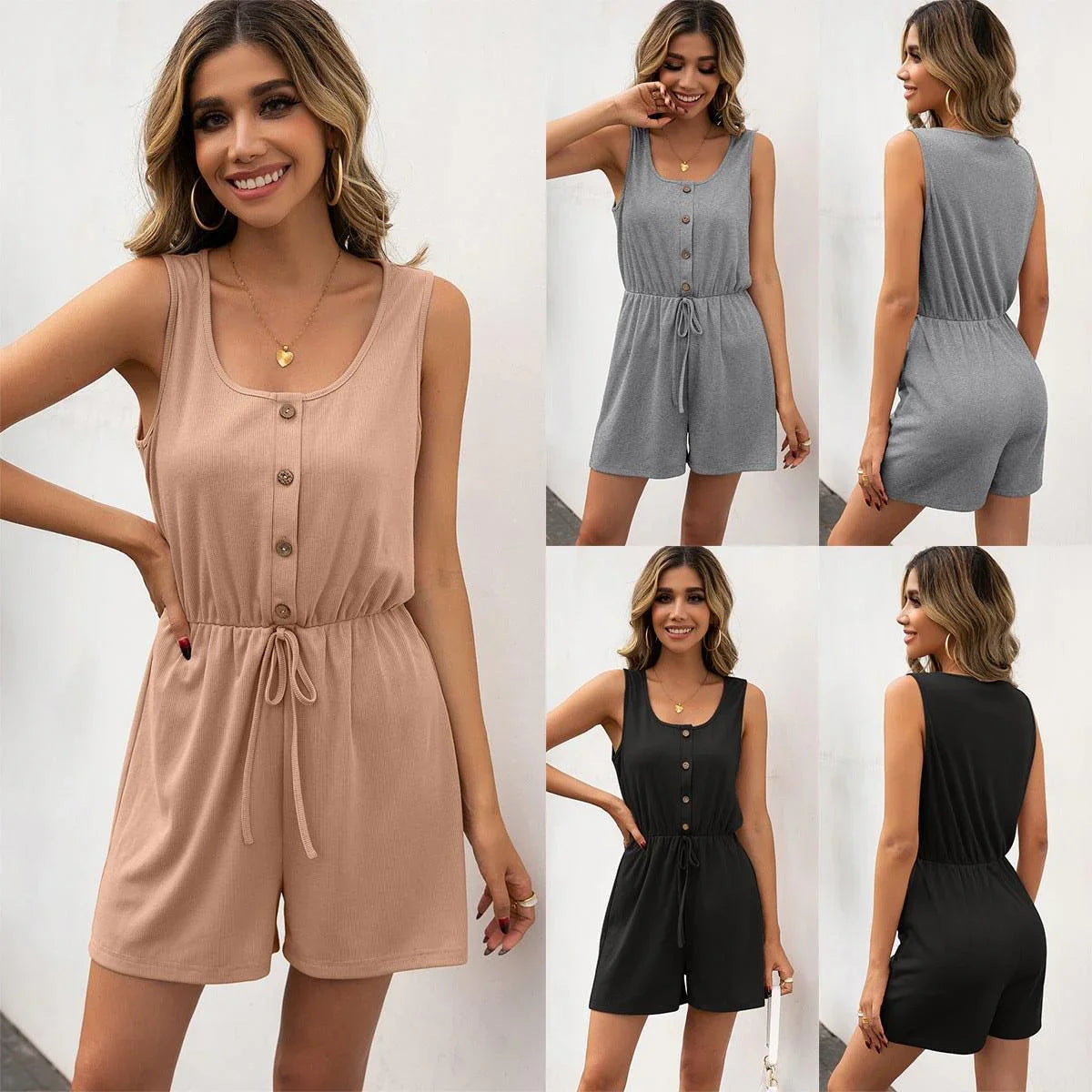 Pamela Casual Pullover Vest Romper Casual Sleeveless Women - Vestir en Moda
