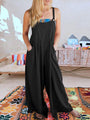 Paola Women Solid Color Wide Leg Linen Jumpsuits - Vestir en Moda