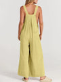 Paola Women Solid Color Wide Leg Linen Jumpsuits - Vestir en Moda
