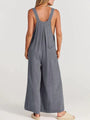 Paola Women Solid Color Wide Leg Linen Jumpsuits - Vestir en Moda