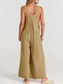 Paola Women Solid Color Wide Leg Linen Jumpsuits - Vestir en Moda