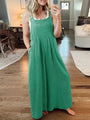 Paola Women Solid Color Wide Leg Linen Jumpsuits - Vestir en Moda