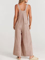 Paola Women Solid Color Wide Leg Linen Jumpsuits - Vestir en Moda