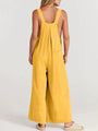 Paola Women Solid Color Wide Leg Linen Jumpsuits - Vestir en Moda