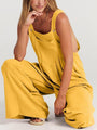 Paola Women Solid Color Wide Leg Linen Jumpsuits - Vestir en Moda