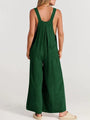 Paola Women Solid Color Wide Leg Linen Jumpsuits - Vestir en Moda