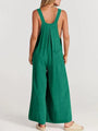 Paola Women Solid Color Wide Leg Linen Jumpsuits - Vestir en Moda