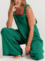 Paola Women Solid Color Wide Leg Linen Jumpsuits - Vestir en Moda