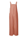 Paola Women Solid Color Wide Leg Linen Jumpsuits - Vestir en Moda
