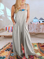 Paola Women Solid Color Wide Leg Linen Jumpsuits - Vestir en Moda