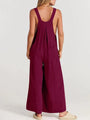 Paola Women Solid Color Wide Leg Linen Jumpsuits - Vestir en Moda