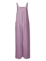 Paola Women Solid Color Wide Leg Linen Jumpsuits - Vestir en Moda