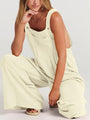 Paola Women Solid Color Wide Leg Linen Jumpsuits - Vestir en Moda