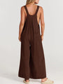 Paola Women Solid Color Wide Leg Linen Jumpsuits - Vestir en Moda