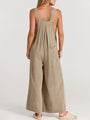 Paola Women Solid Color Wide Leg Linen Jumpsuits - Vestir en Moda