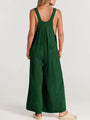 Paola Women Solid Color Wide Leg Linen Jumpsuits - Vestir en Moda