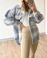 Patty Autumn Women Plaid Woolen Thick Coat - Vestir en Moda