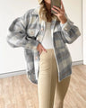 Patty Autumn Women Plaid Woolen Thick Coat - Vestir en Moda