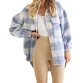 Patty Autumn Women Plaid Woolen Thick Coat - Vestir en Moda