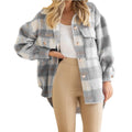 Patty Autumn Women Plaid Woolen Thick Coat - Vestir en Moda
