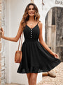 Payton Casual Simple Solid Color Suspender Waist Dress - Vestir en Moda
