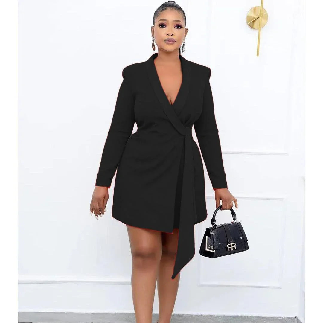 Penelope Plus Size Autumn Office Slim Suit Skirt Dresses - Vestir en Moda