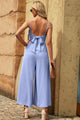 Perlita Spaghetti Strap Tied Seam Detail Jumpsuits - Vestir en Moda