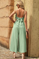 Perlita Spaghetti Strap Tied Seam Detail Jumpsuits - Vestir en Moda