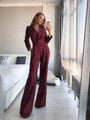 Petra Women Clothing Long Sleeve Slim Fit Bodysuit Solid Jumpsuits - Vestir en Moda