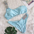 Piper Rhinestone Crystal Diamond Metal Chain Bikinis Swimwear - Vestir en Moda