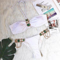 Piper Rhinestone Crystal Diamond Metal Chain Bikinis Swimwear - Vestir en Moda