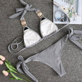 Piper Rhinestone Crystal Diamond Metal Chain Bikinis Swimwear - Vestir en Moda