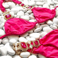 Piper Rhinestone Crystal Diamond Metal Chain Bikinis Swimwear - Vestir en Moda