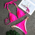 Piper Rhinestone Crystal Diamond Metal Chain Bikinis Swimwear - Vestir en Moda