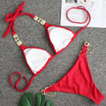Piper Rhinestone Crystal Diamond Metal Chain Bikinis Swimwear - Vestir en Moda