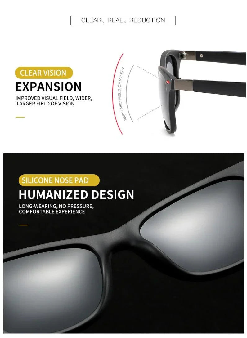 Polarized Luxury Brand Design Driving Square Vintage Oculos Sunglasses - Vestir en Moda