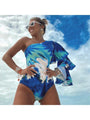Princess Tie Dyed Ruffled One Shoulder Swimsuit - Vestir en Moda