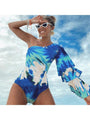 Princess Tie Dyed Ruffled One Shoulder Swimsuit - Vestir en Moda