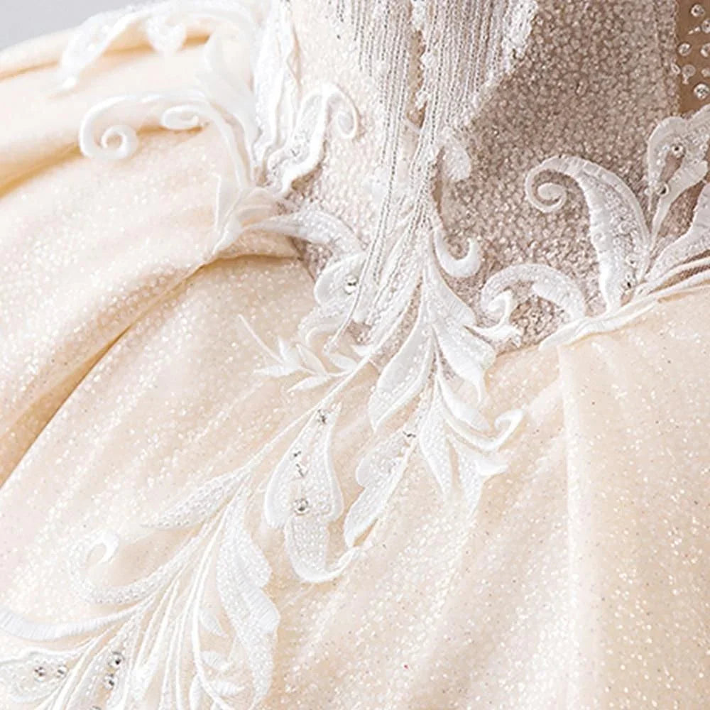 New Luxury High Neck Ball Gown Wedding Dress