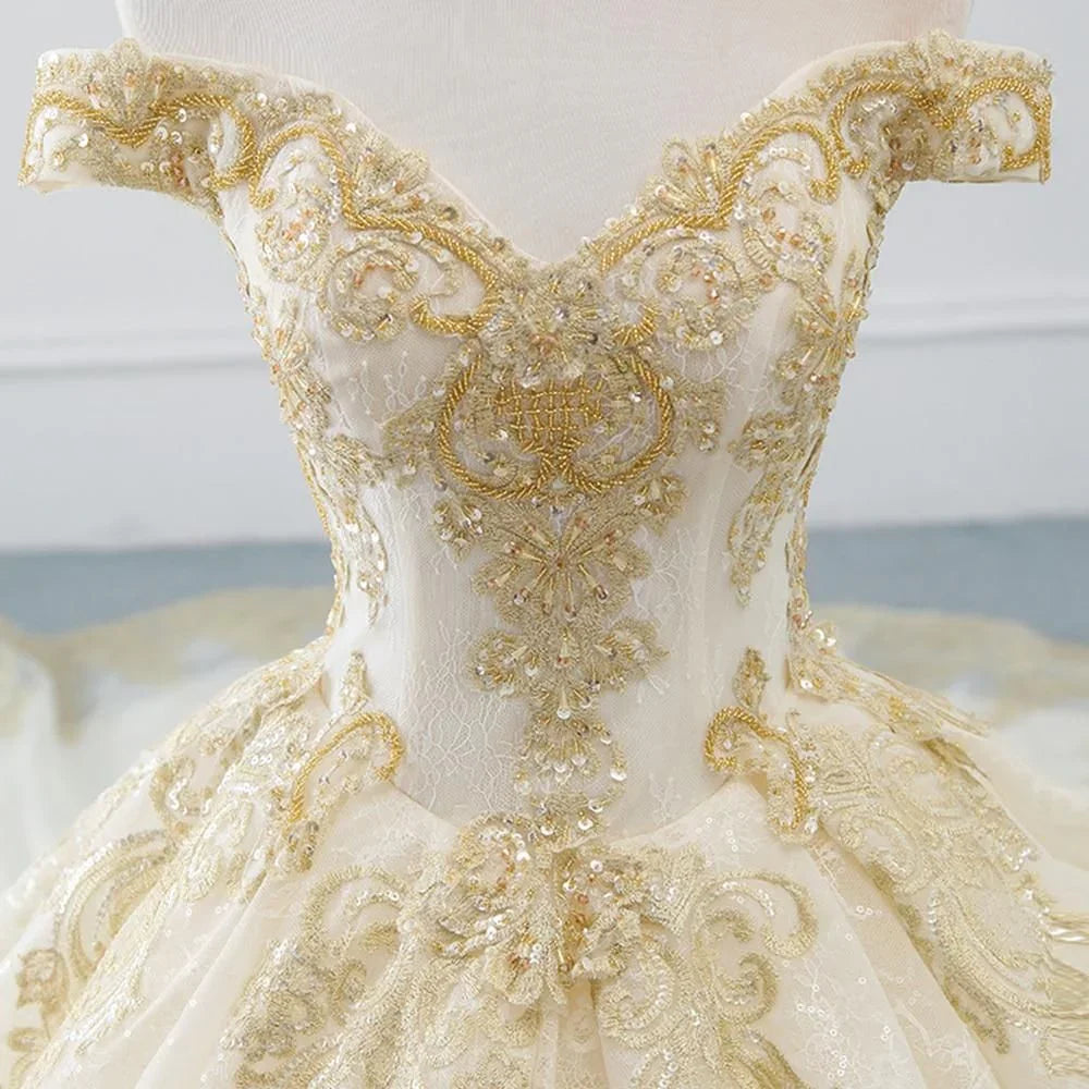 Gorgeous Ball Gown Wedding Dress with Beading