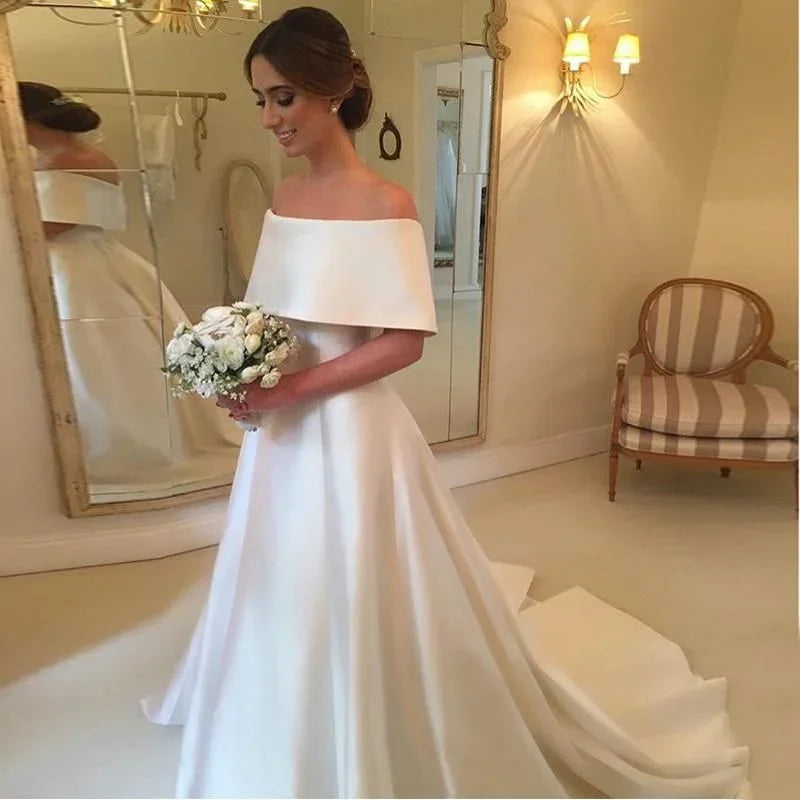 Vintage Satin A-line Wedding Dress