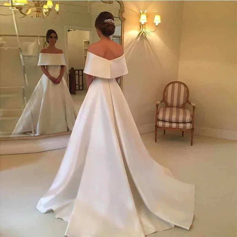 Vintage Satin A-line Wedding Dress