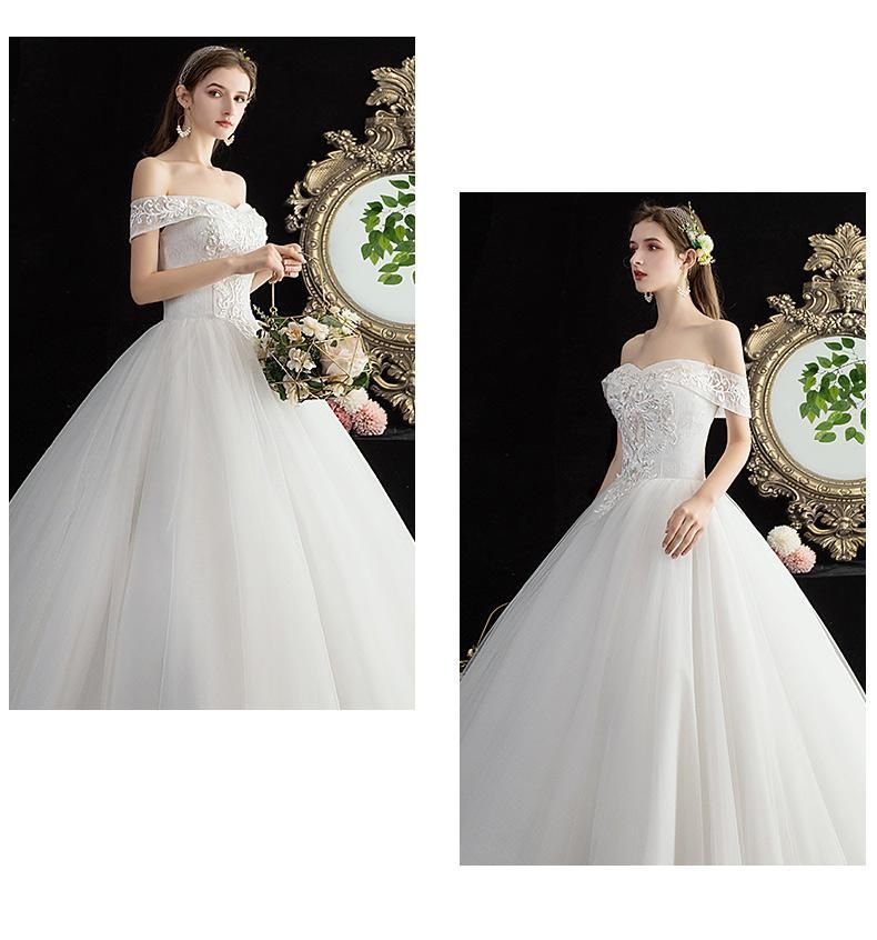 Sexy Off The Shoulder Boat Neck Bridal Gown