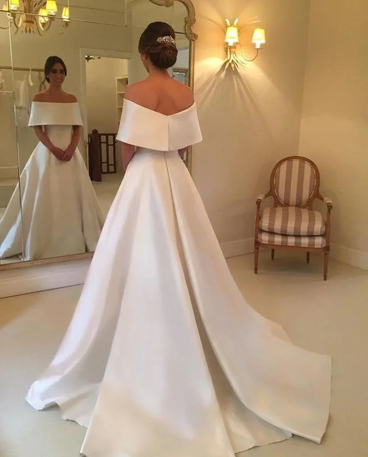 Vintage Satin A-line Wedding Dress