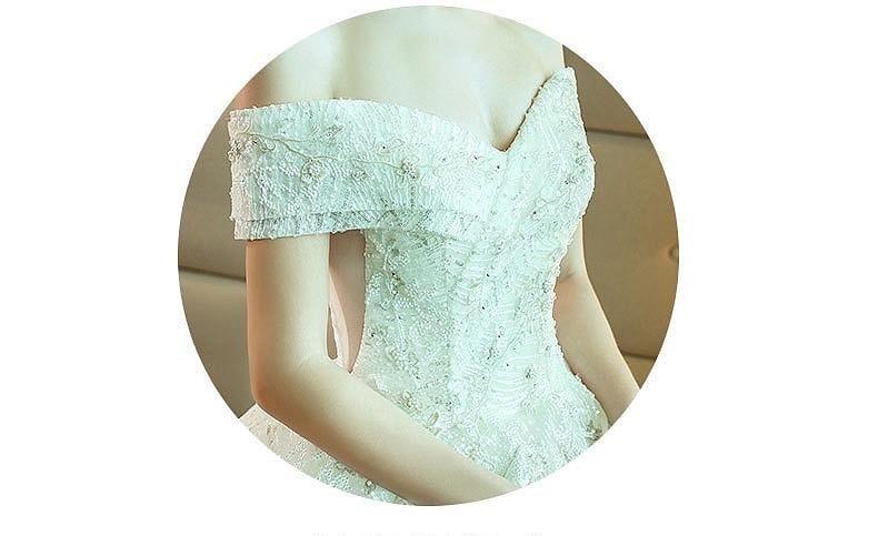 Gorgeous Shiny Wedding Dress Sequins Off the Shoulder Gown