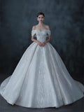 Luxury Wedding Dress Lace Sequins Beaded Crystal Gown