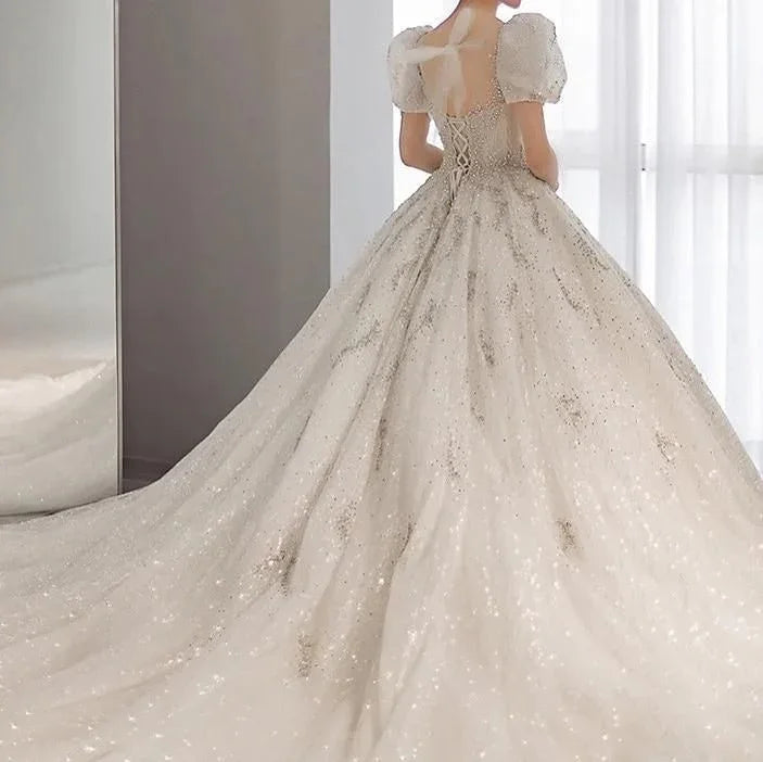 Luxury Wedding Dresses with Crystal Beads