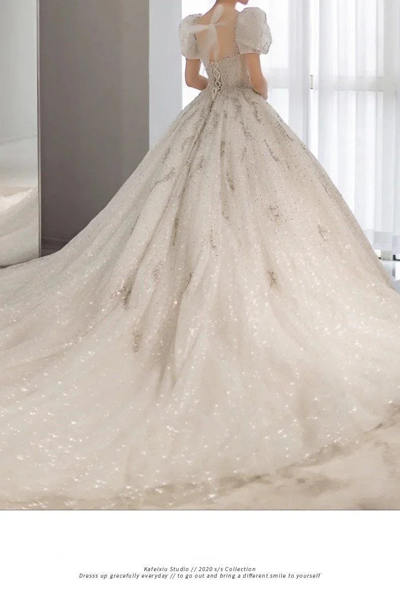 Luxury Wedding Dresses with Crystal Beads